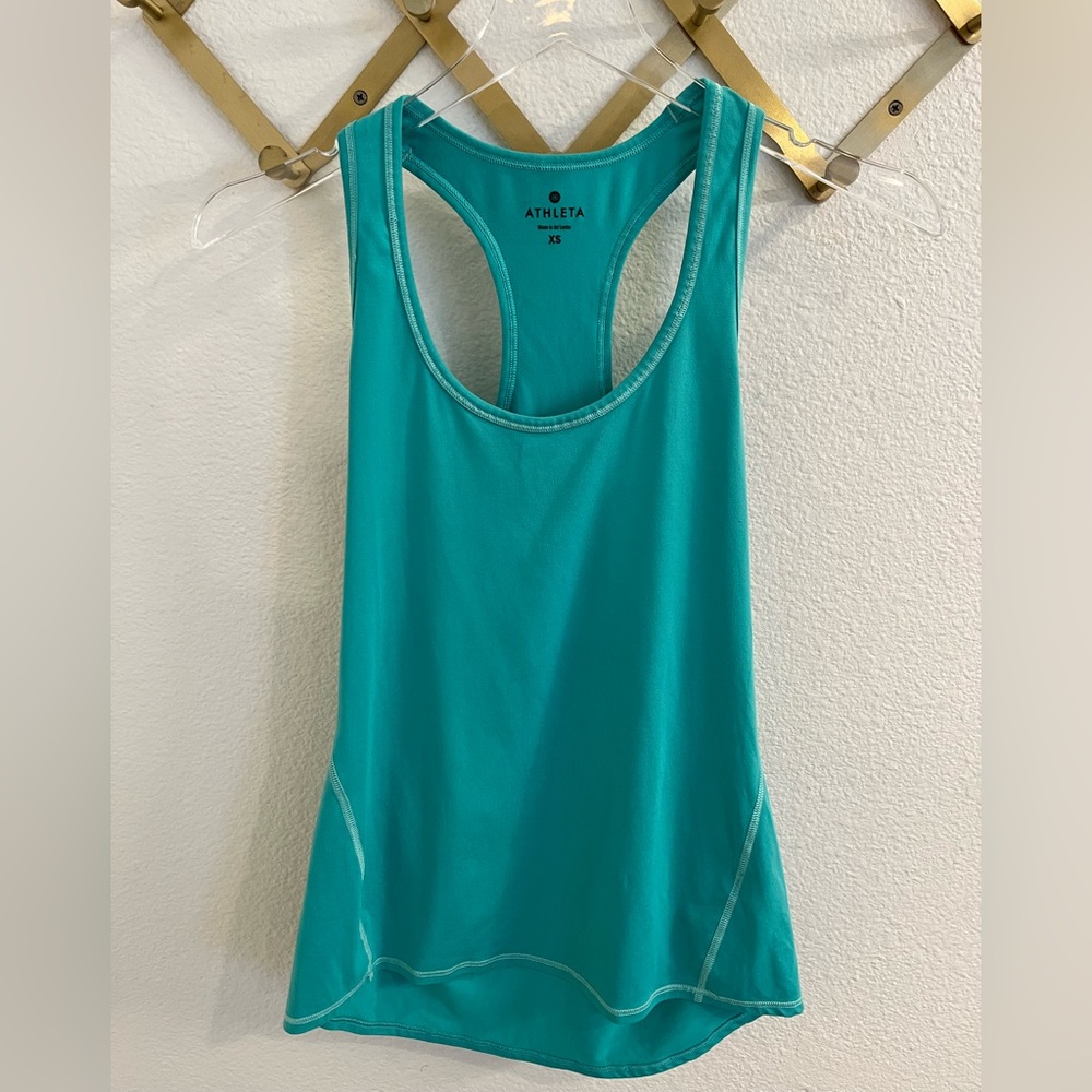 Athleta Aquamarine Stretch Racerback Athletic Top XS